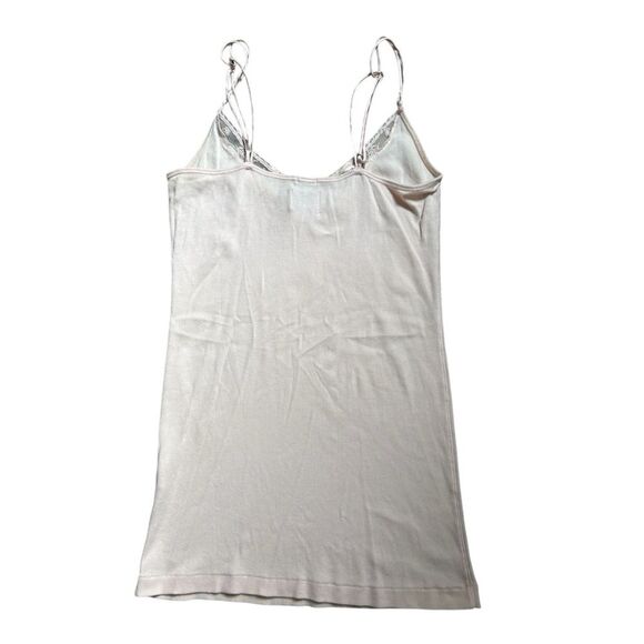 Gilly hicks pink spaghetti strap tank top with lace trim and satin straps - Picture 2 of 3